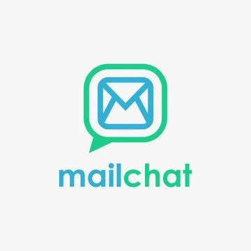 Mail and bubble chat logo icon vector template on white background Stock Illustration