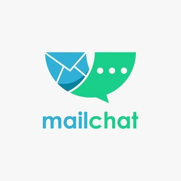 Mail and bubble chat logo icon vector template on white background Stock Illustration