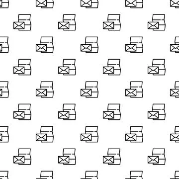 Mail and document sending communication seamless pattern Stock Illustration