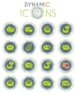 Mail and envelope dynamic icons Stock Illustration