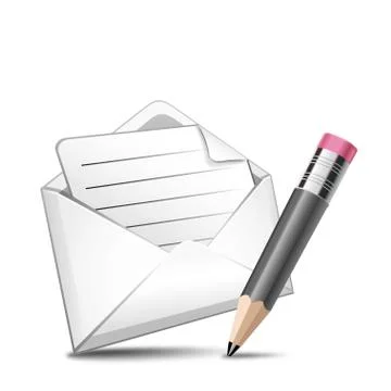 Mail and Pen Stock Illustration