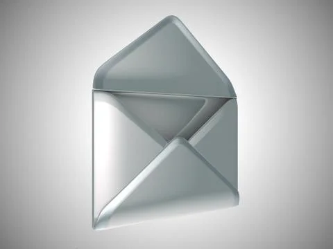 Mail and post: opened metallic envelope Ilustração Stock