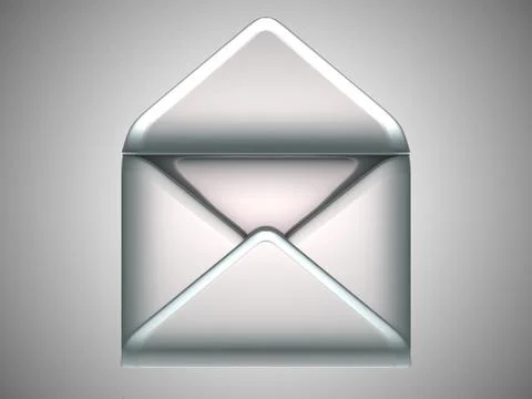 Mail and post - opened silver envelope Ilustração Stock