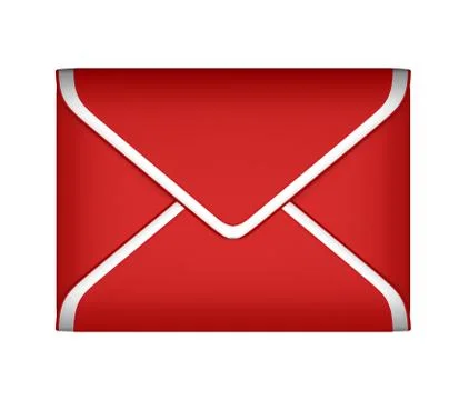 Mail and post red sealed envelope isolated Ilustração Stock