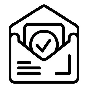 Mail approve icon outline vector. Document loan Illustrazione stock