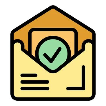 Mail approve icon vector flat Illustrazione stock