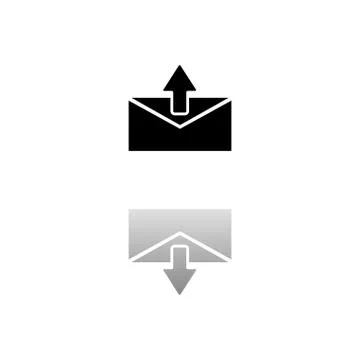 Mail arrow icon flat Illustrazione stock
