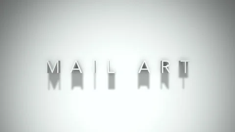 Mail art 3D title animation with shadows on a white background Stock Footage 297011946