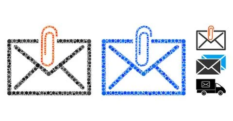 Mail Attachement Composition Icon of Circles Stock Illustration
