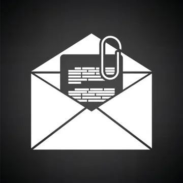 Mail with attachment icon Stock Illustration