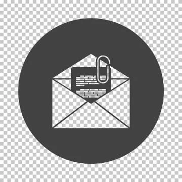 Mail with attachment icon Stock Illustration