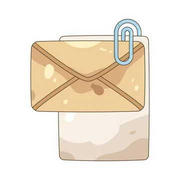 Mail attachment Ilustração Stock