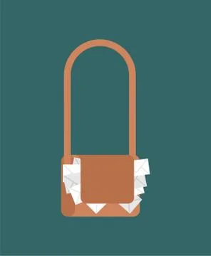 Mail Bag Isolated. Accessory Postman and Letter Illustration