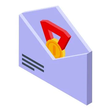 Mail benchmark medal icon isometric vector. Test quality Stock Illustration