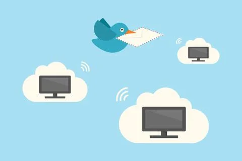 Mail bird Stock Illustration