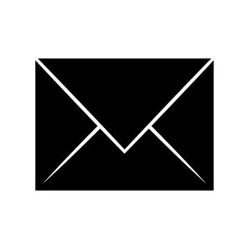 Mail black vector icon on white background Stock Illustration