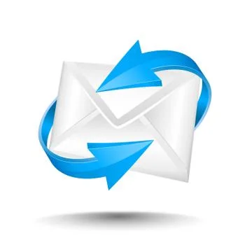 Mail with Blue Circular Arrows Stock Illustration