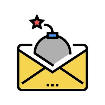 Mail with bomb color icon vector illustration Stock Illustration