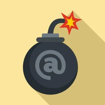 Mail bomb icon, flat style Stock Illustration