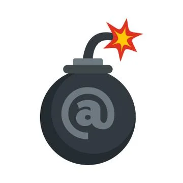 Mail bomb icon, flat style Stock Illustration