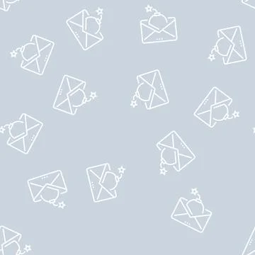 Mail with bomb line seamless pattern Stock Illustration