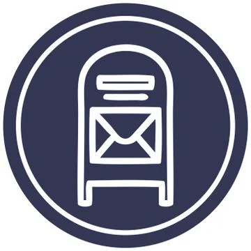 Mail box circular icon Stock Illustration