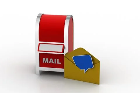 Mail box with email Free Stock Illustration