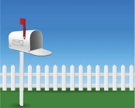 Mail box in the garden Stock Illustration