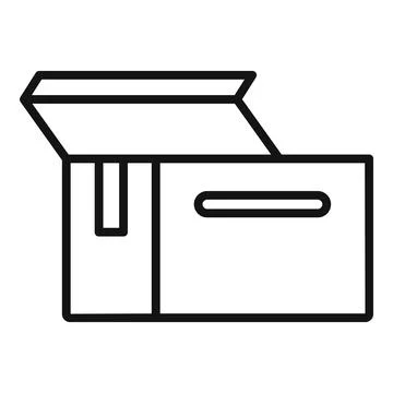 Mail box icon outline . Parcel delivery Illustrazione stock