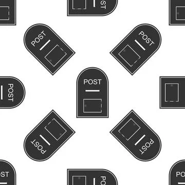 Mail box icon. Post box icon seamless pattern on white background. Flat design Stock Illustration