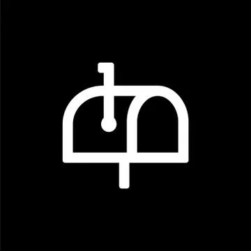 Mail box icon for simple flat style ui design Stock Illustration