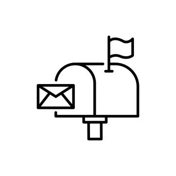 Mail box icon vector design - high quality outline style Stock Illustration
