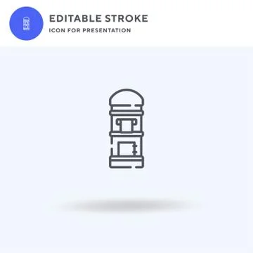 Mail Box icon vector, filled flat sign, solid pictogram isolated on white, lo Stockillustratie