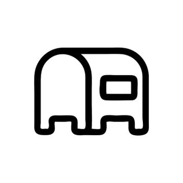 Mail box icon vector. Isolated contour symbol illustration Illustration