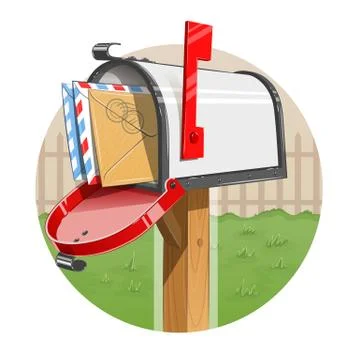 Mail box with letters Stock Illustration