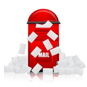 Mail box with letters Stock Illustration