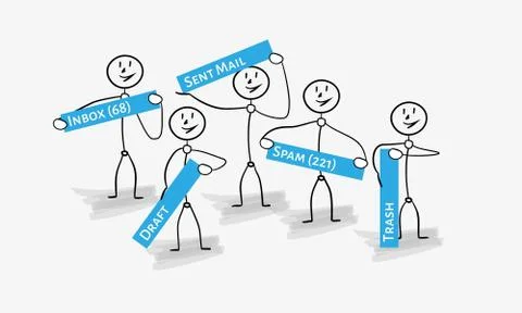 Mail box menu items holding in persons hands イラスト素材