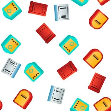 Mail Box, Post Linear And Flat Seamless Pattern Stock Illustration