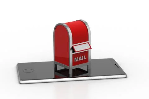 Mail box with smart phone Free Stock Illustration