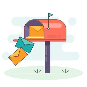 Mail box vector icon. Post mailbox letter illustration. Letterbox flat delivery Stock Illustration