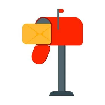 Mail box vector illustration in the flat style.  Vector Stock Illustration