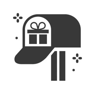 Mail box vector,Christmas related solid style icon 스톡 일러스트