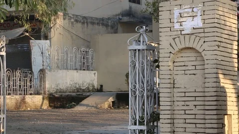 Mail boxes of Pakistan State Post erected outside a local post office. Video stock 86660035