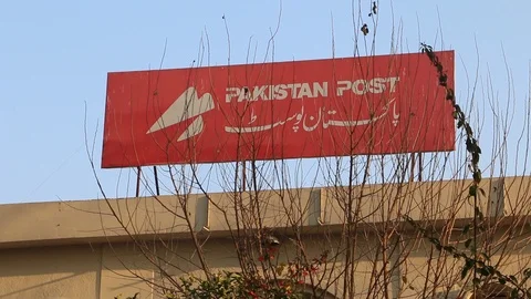 Mail boxes of Pakistan State Post erected outside a local post office. Video stock 86660245