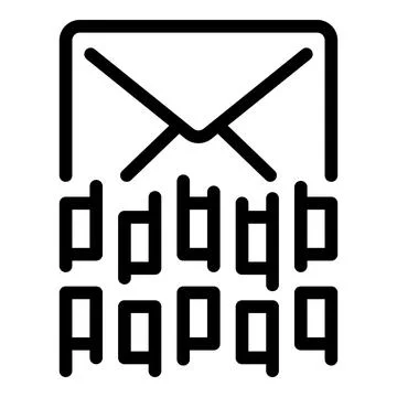 Mail broken access icon outline vector. Signal entry passcode Stock Illustration