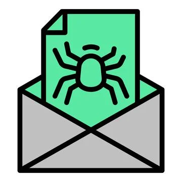 Mail bug icon outline vector. Fraud virus Illustrazione stock