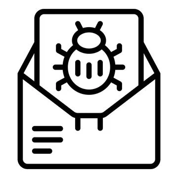 Mail bug icon outline vector. Cyber crime Illustrazione stock