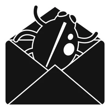 Mail bug icon, simple style Stock Illustration