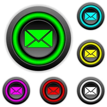 Mail buttons set Stock Illustration