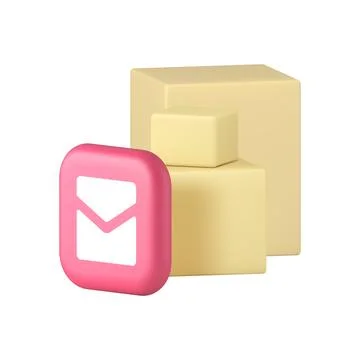 Mail cargo storage warehouse delivery courier service 3d icon realistic vec.. Stock Illustration